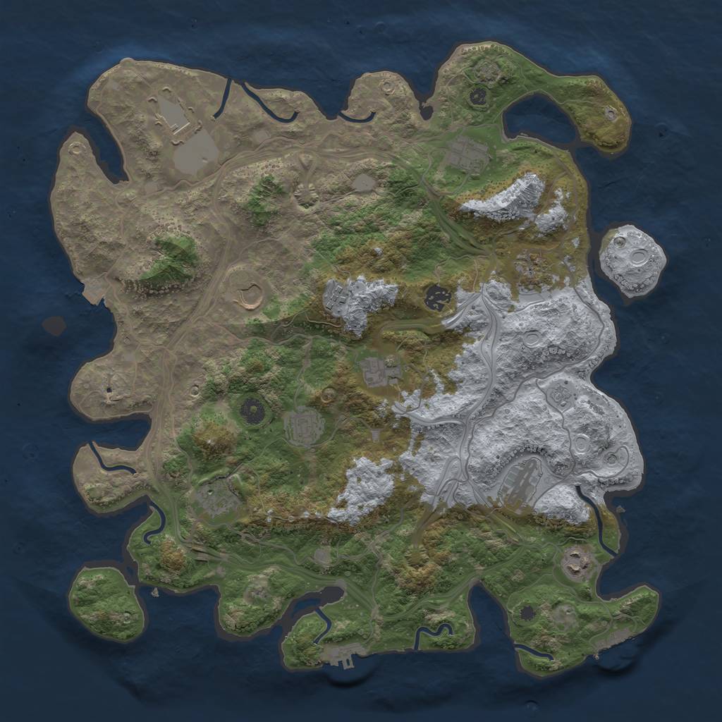 Rust Map: Procedural Map, Size: 4250, Seed: 576650032, 19 Monuments