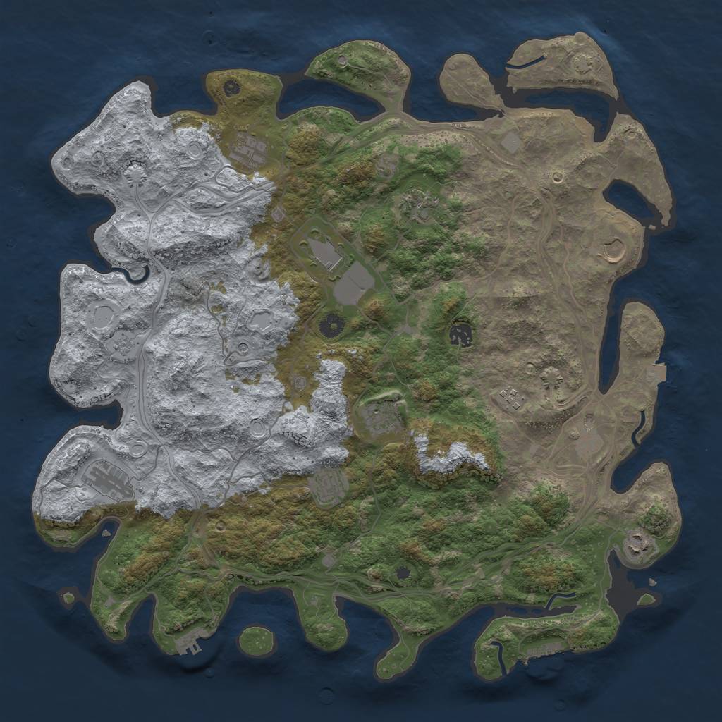 Rust Map: Procedural Map, Size: 4500, Seed: 2014720655, 19 Monuments