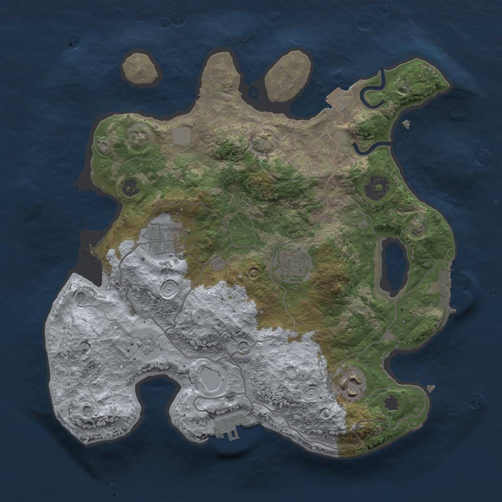 Rust Map: Procedural Map, Size: 3000, Seed: 406611947, 11 Monuments