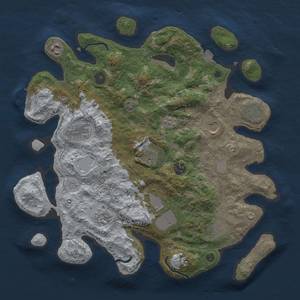 Thumbnail Rust Map: Procedural Map, Size: 3750, Seed: 348100, 17 Monuments