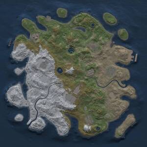 Thumbnail Rust Map: Procedural Map, Size: 3750, Seed: 348100, 14 Monuments