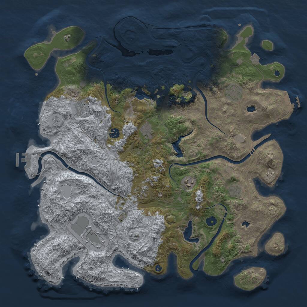 Rust Map: Procedural Map, Size: 4500, Seed: 35640495, 15 Monuments