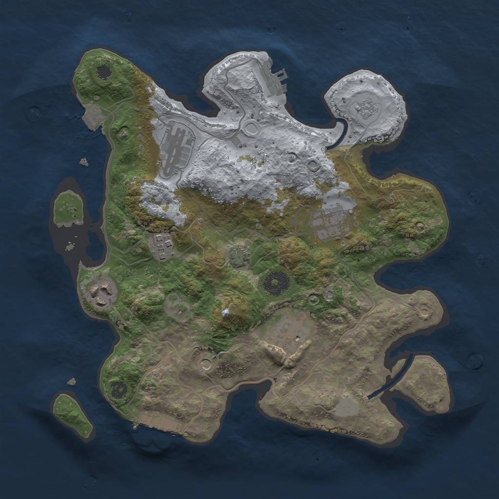 Rust Map: Procedural Map, Size: 3000, Seed: 1429977791, 13 Monuments