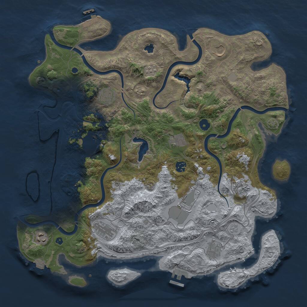 Rust Map: Procedural Map, Size: 4250, Seed: 64935003, 17 Monuments