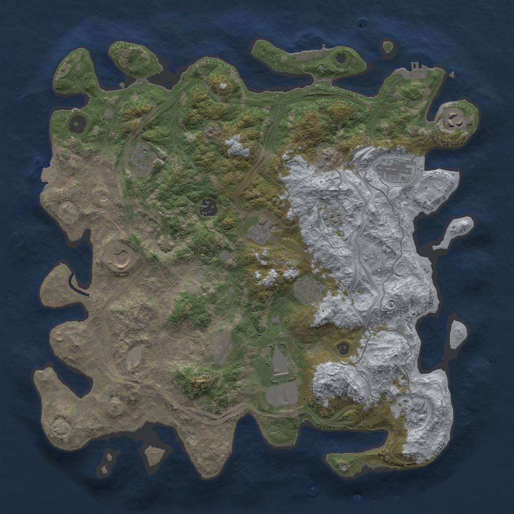 Rust Map: Procedural Map, Size: 4250, Seed: 1226813611, 19 Monuments