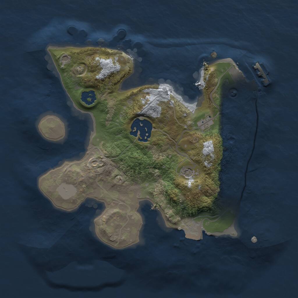 Rust Map: Procedural Map, Size: 2000, Seed: 1875199489, 4 Monuments