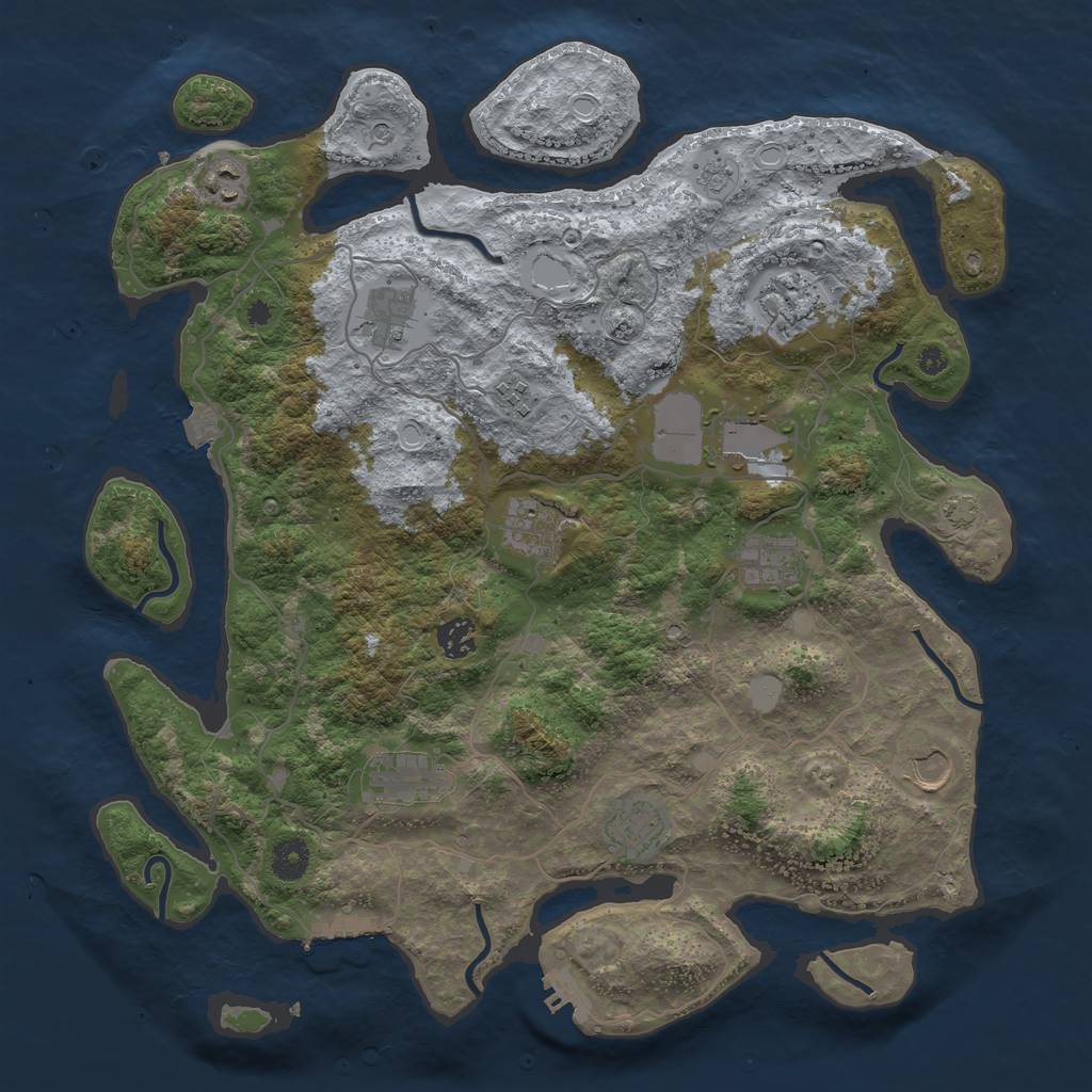 Rust Map: Procedural Map, Size: 4000, Seed: 82045866, 19 Monuments