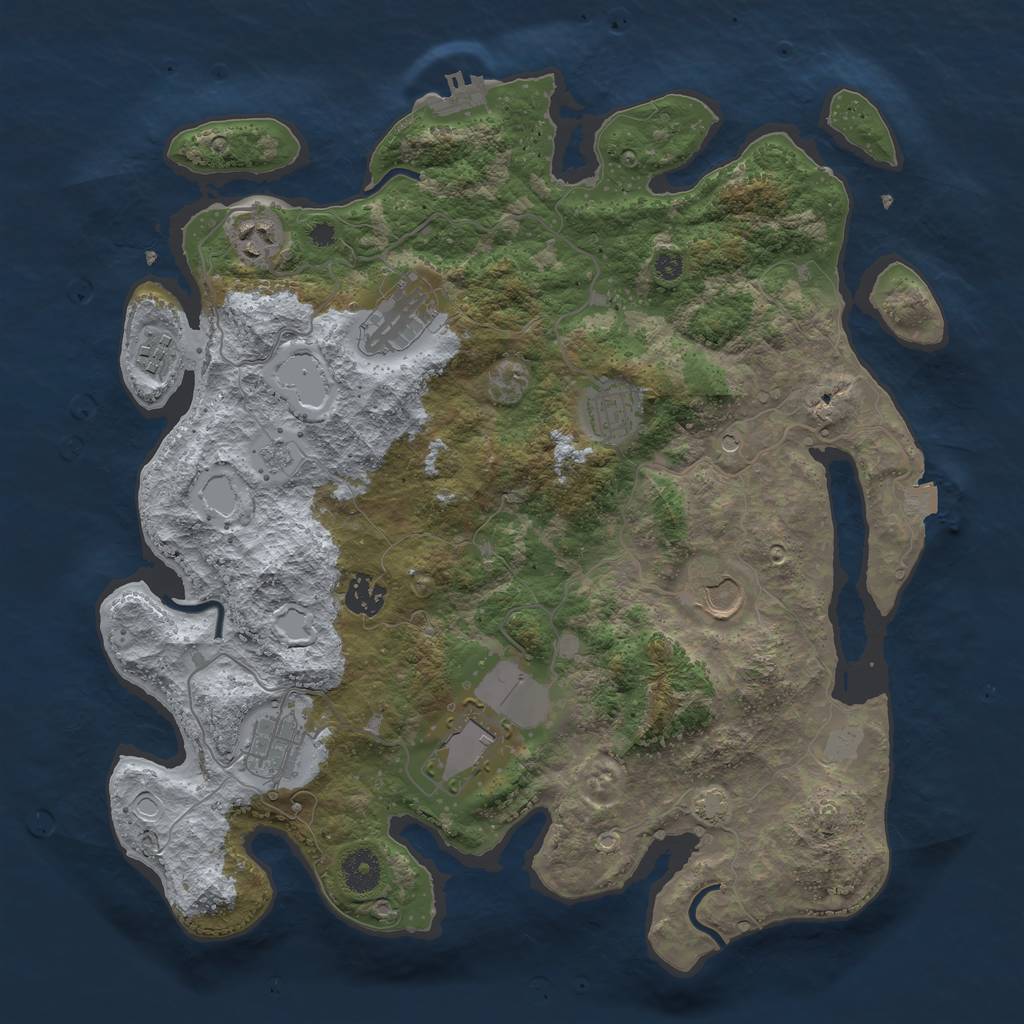 Rust Map: Procedural Map, Size: 3750, Seed: 292926340, 15 Monuments