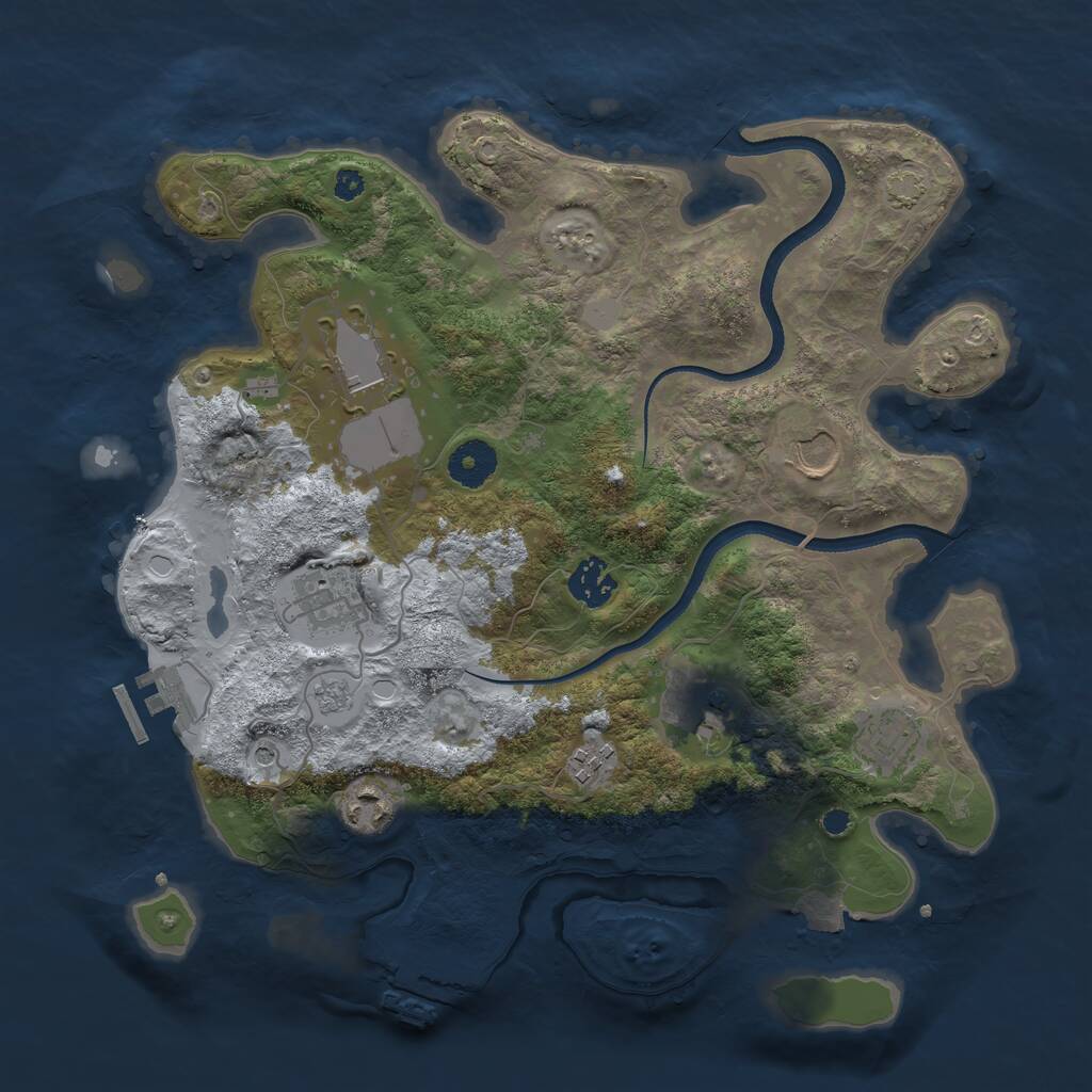 Rust Map: Procedural Map, Size: 3500, Seed: 140050623, 14 Monuments