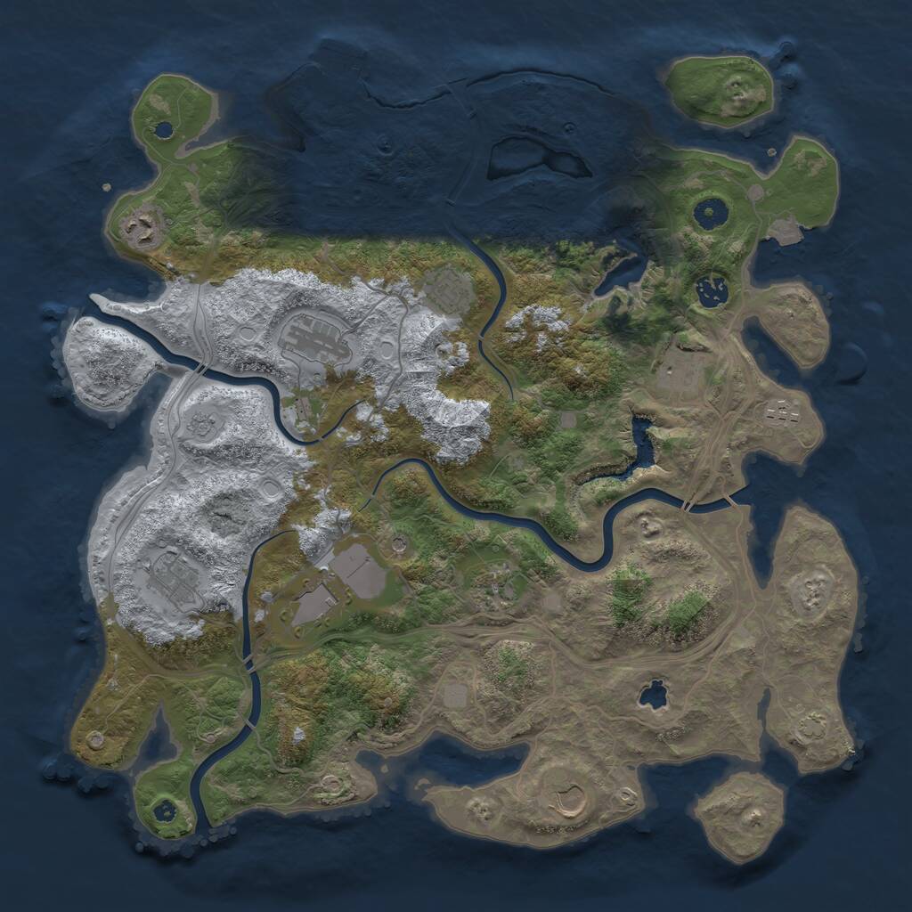 Rust Map: Procedural Map, Size: 4250, Seed: 1810157632, 15 Monuments