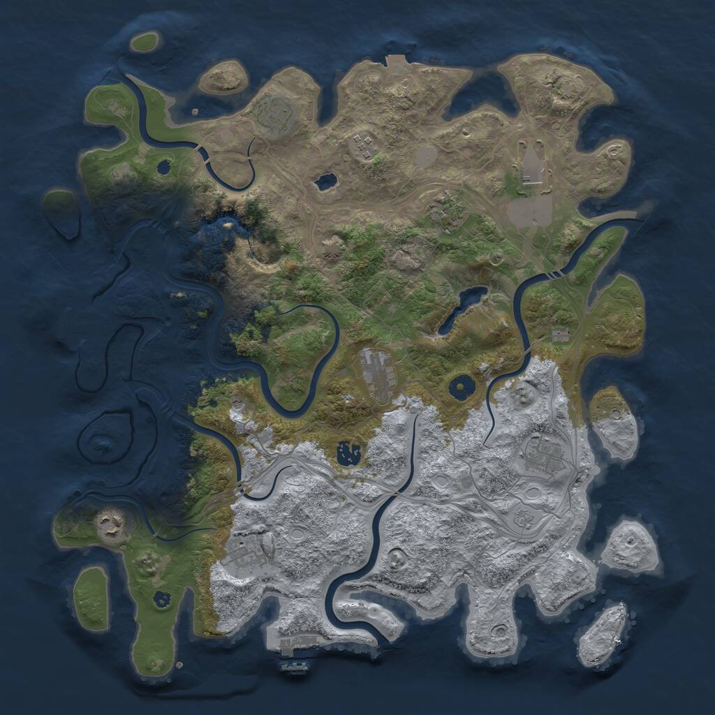 Rust Map: Procedural Map, Size: 4250, Seed: 74313084, 15 Monuments