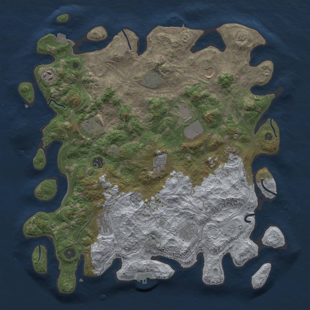 Rust Map: Procedural Map, Size: 4250, Seed: 74313084, 19 Monuments