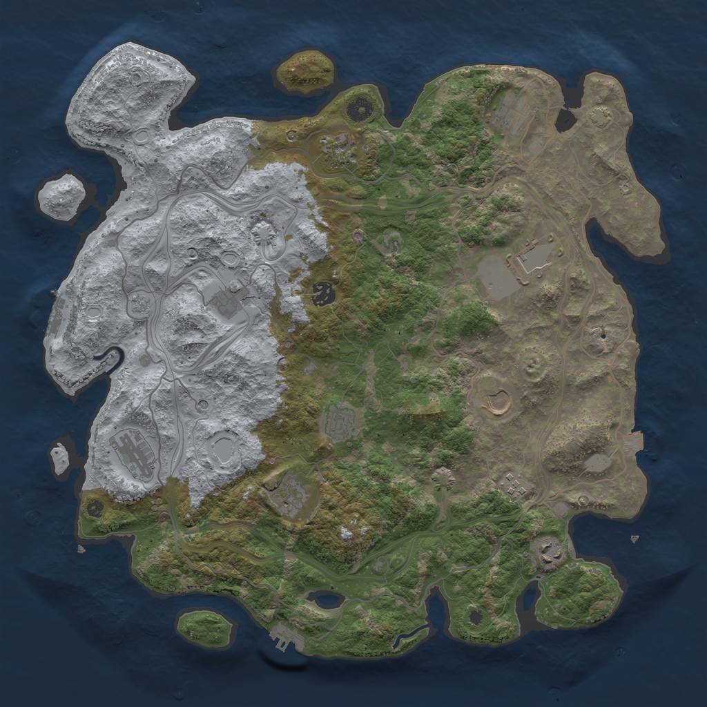 Rust Map: Procedural Map, Size: 4250, Seed: 636805501, 19 Monuments