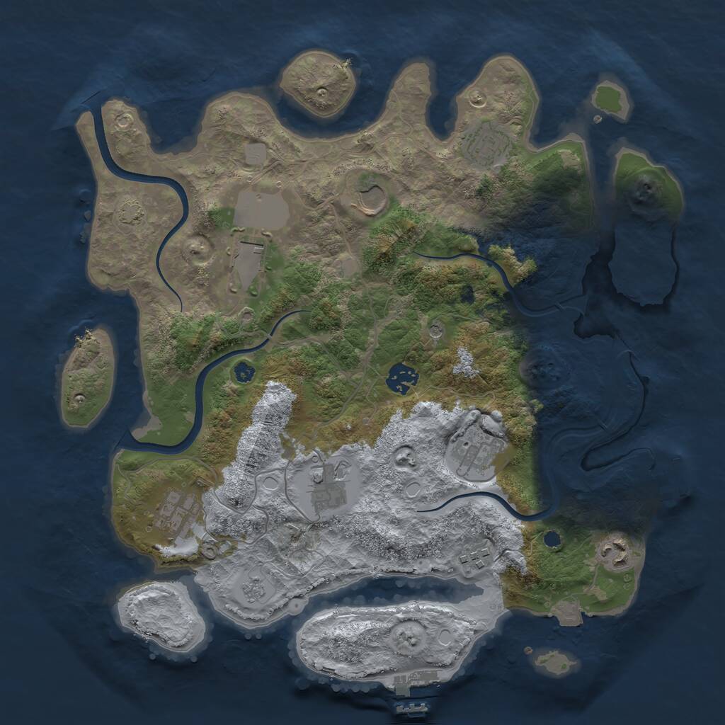 Rust Map: Procedural Map, Size: 3600, Seed: 21606686, 15 Monuments