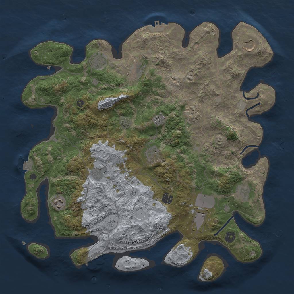 Rust Map: Procedural Map, Size: 4000, Seed: 127363266, 19 Monuments