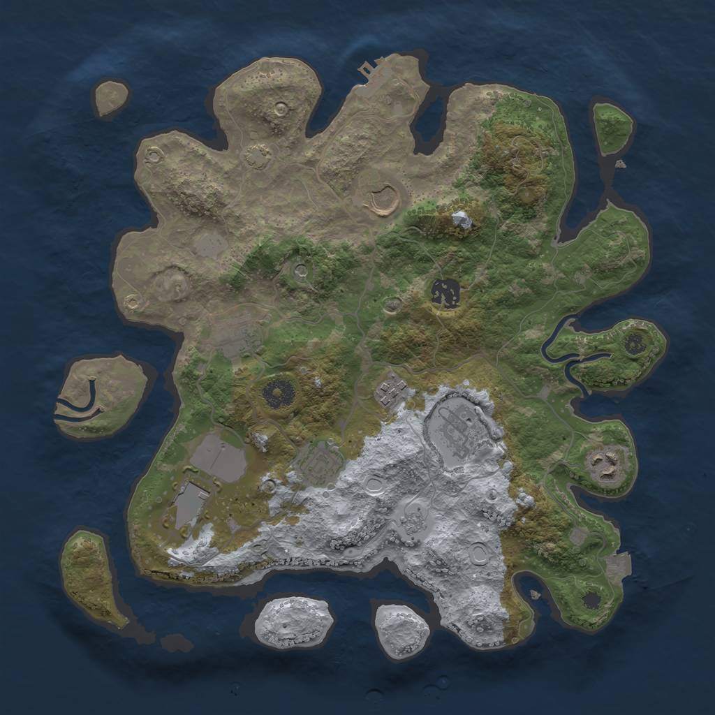 Rust Map: Procedural Map, Size: 3500, Seed: 1934457940, 15 Monuments