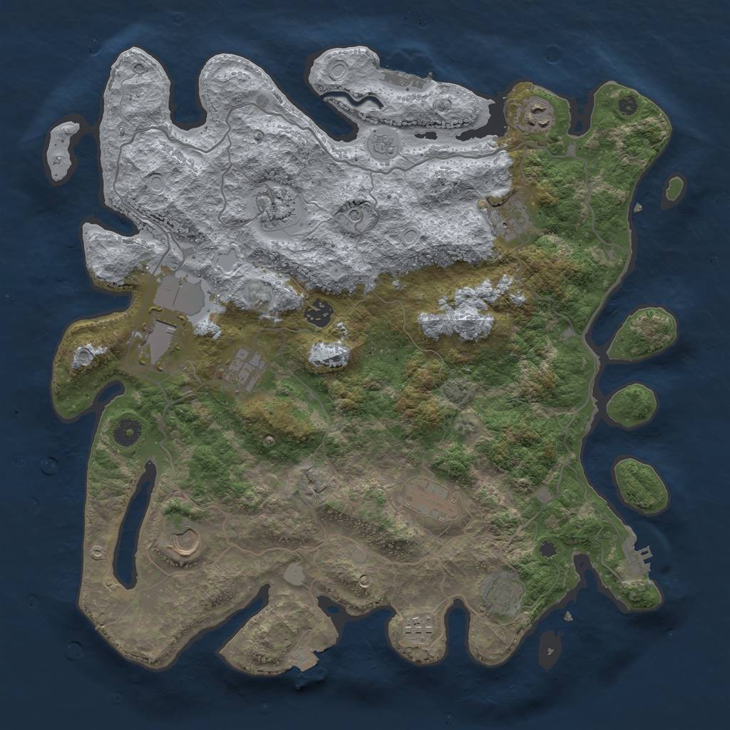 Rust Map: Procedural Map, Size: 4000, Seed: 389645082, 18 Monuments