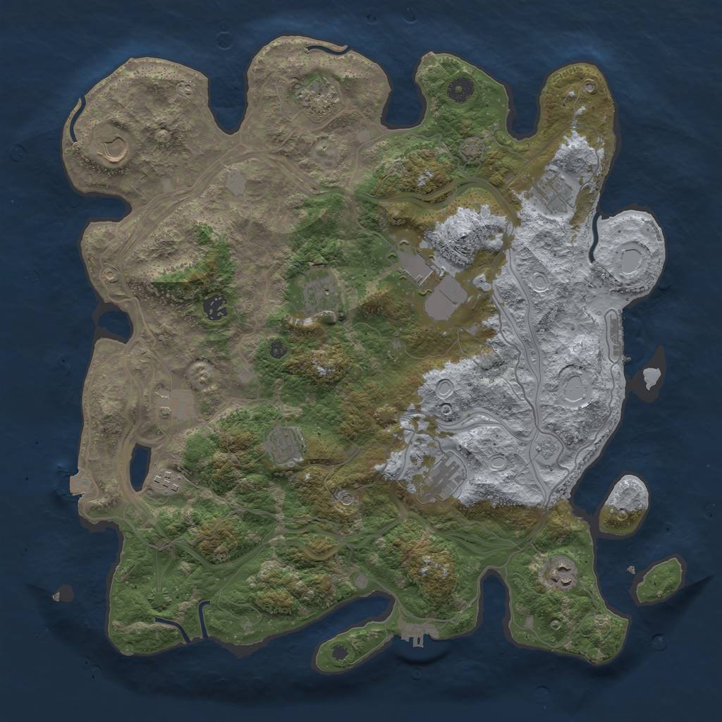 Rust Map: Procedural Map, Size: 4250, Seed: 195864650, 19 Monuments