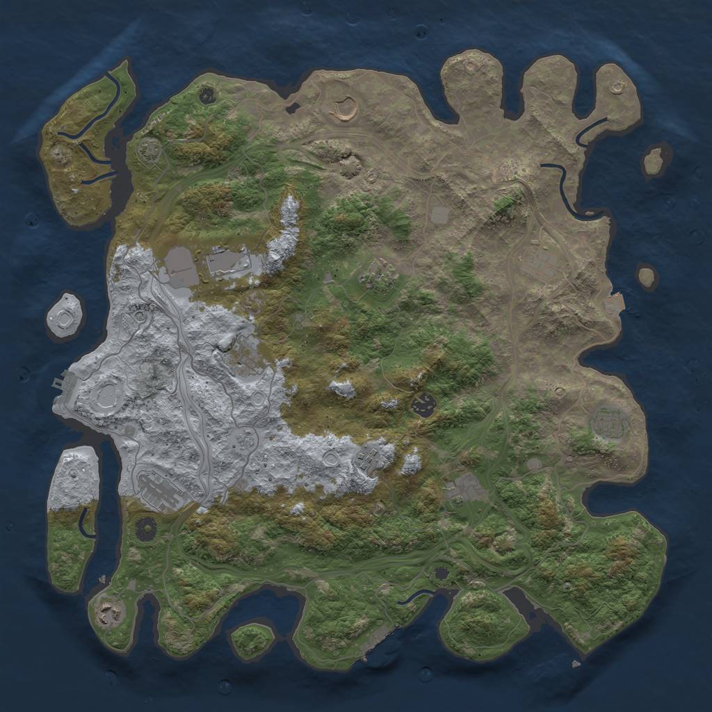 Rust Map: Procedural Map, Size: 4500, Seed: 4343, 19 Monuments