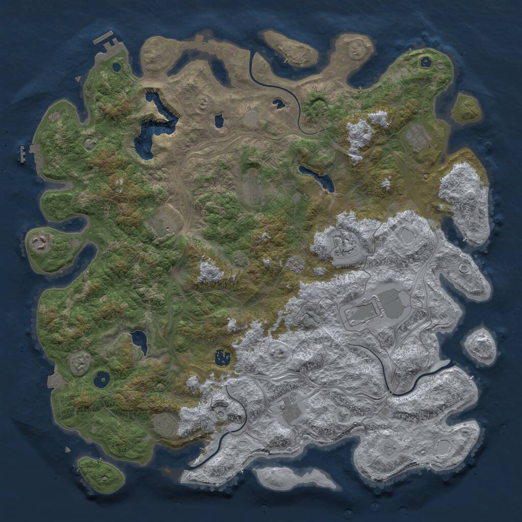 Rust Map: Procedural Map, Size: 4800, Seed: 51283031, 16 Monuments