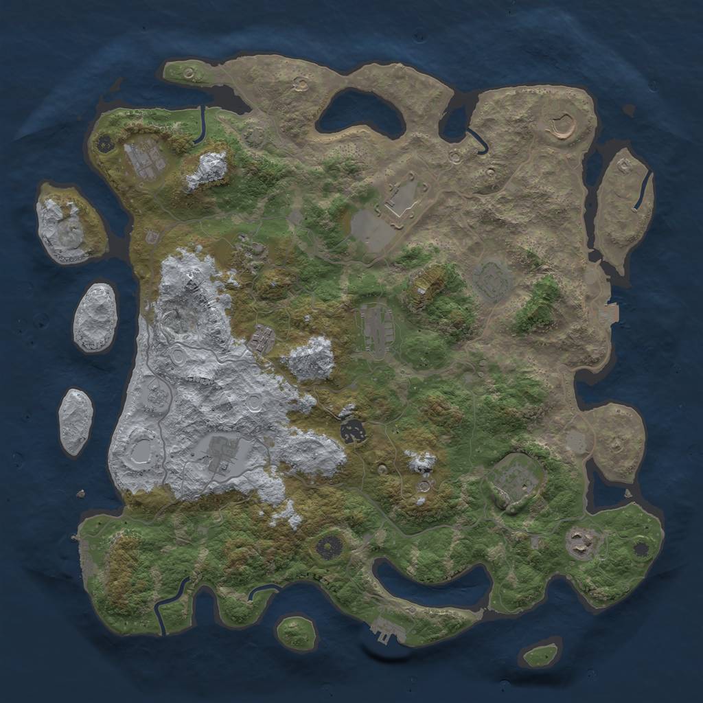 Rust Map: Procedural Map, Size: 4214, Seed: 1776193366, 19 Monuments
