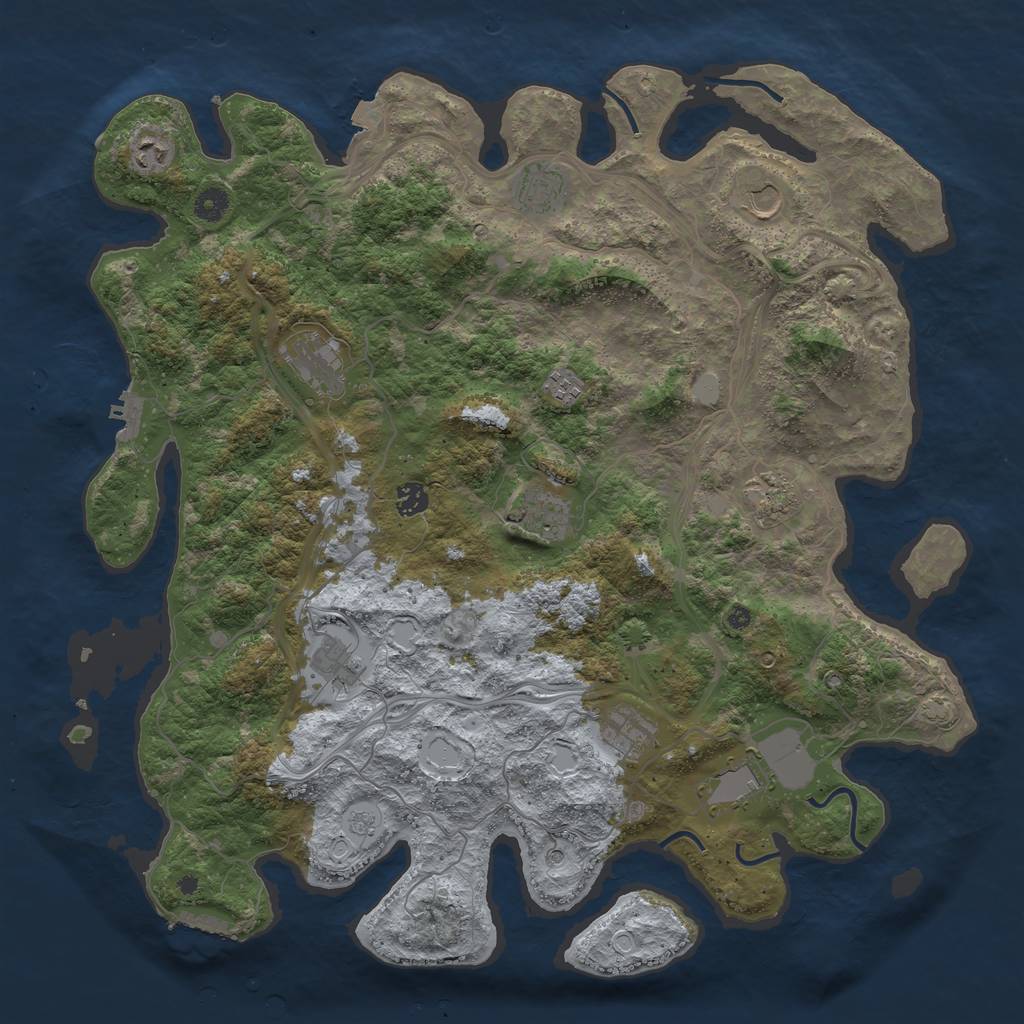 Rust Map: Procedural Map, Size: 4500, Seed: 1605723271, 19 Monuments