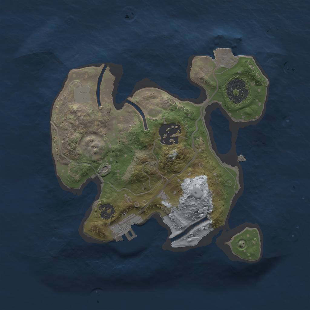Rust Map: Procedural Map, Size: 2000, Seed: 1916308690, 5 Monuments