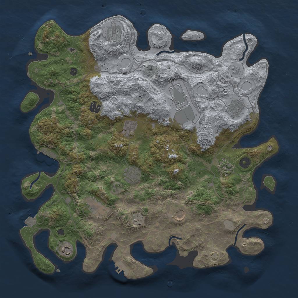 Rust Map: Procedural Map, Size: 4000, Seed: 1248211624, 19 Monuments