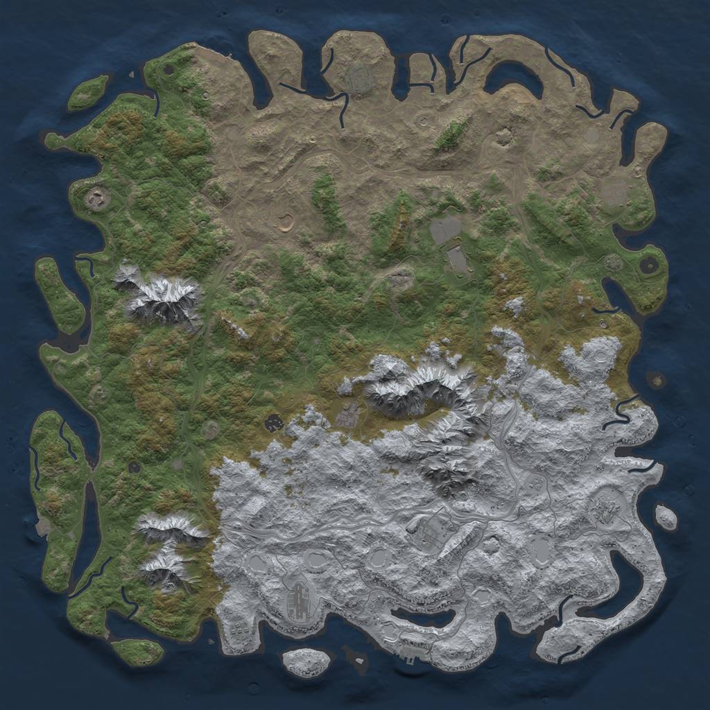 Rust Map: Procedural Map, Size: 6000, Seed: 178, 19 Monuments