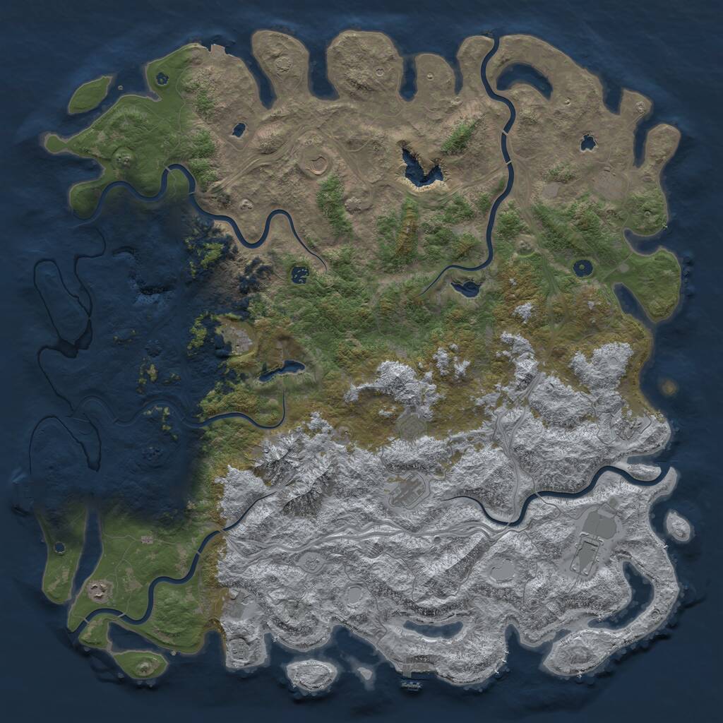 Rust Map: Procedural Map, Size: 6000, Seed: 178, 17 Monuments