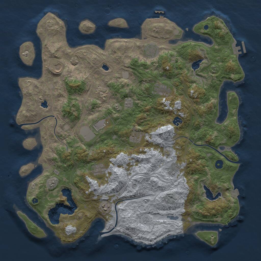 Rust Map: Procedural Map, Size: 4500, Seed: 82375939, 17 Monuments