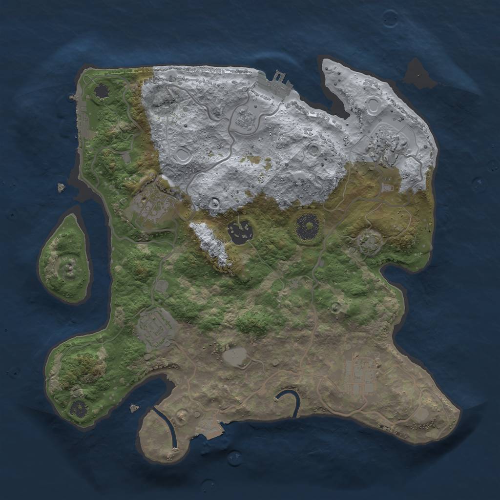 Rust Map: Procedural Map, Size: 3000, Seed: 2846527, 12 Monuments
