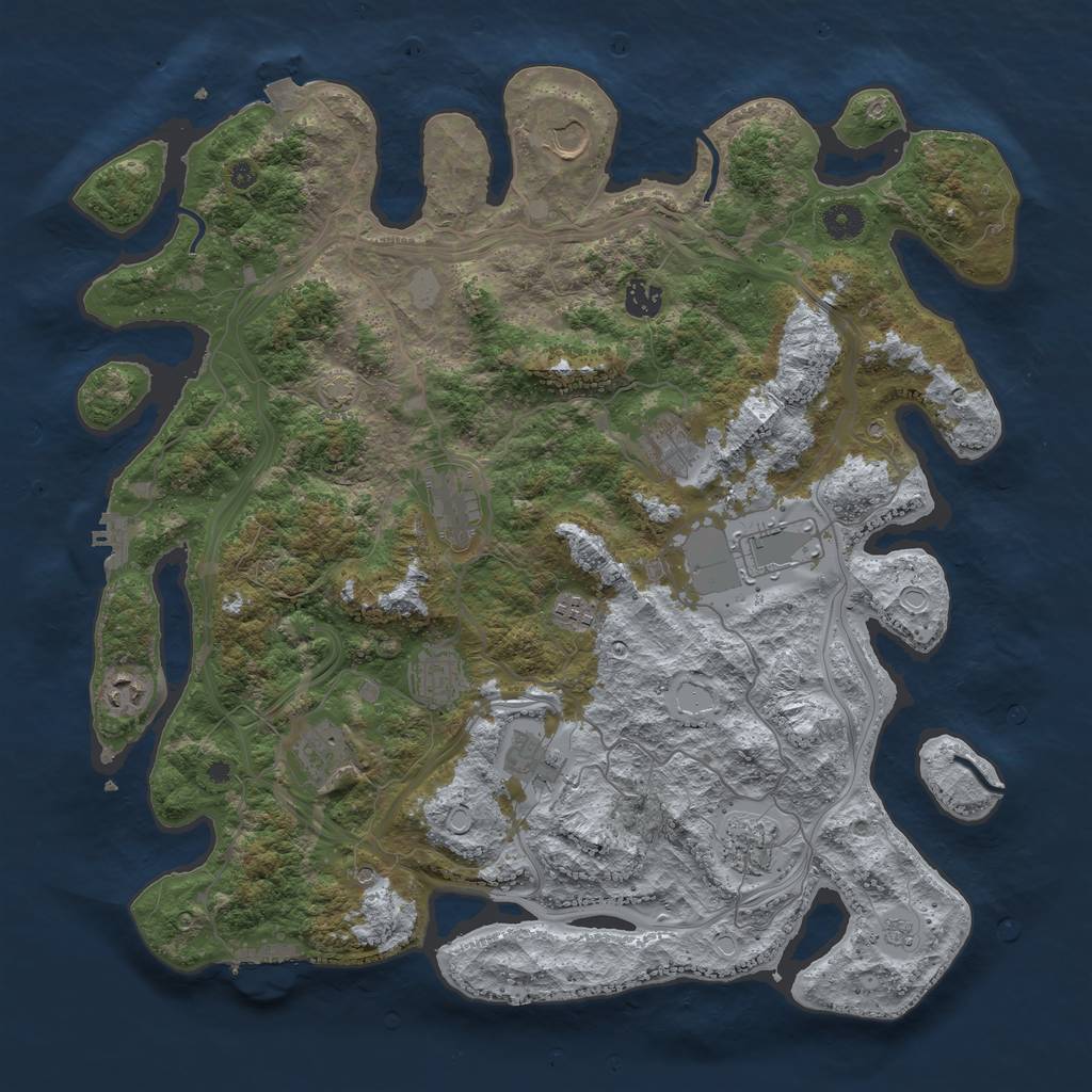 Rust Map: Procedural Map, Size: 4250, Seed: 1123565144, 19 Monuments