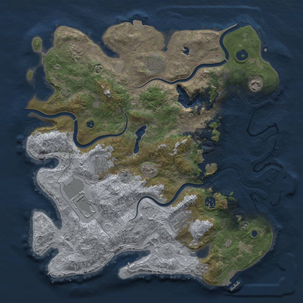 Rust Map: Procedural Map, Size: 4000, Seed: 7548, 15 Monuments