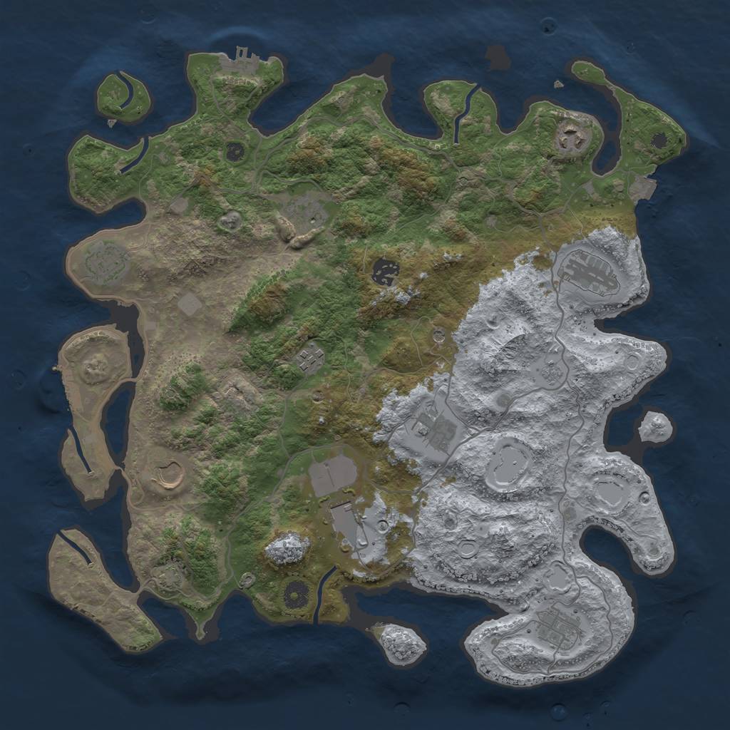 Rust Map: Procedural Map, Size: 4000, Seed: 5515123, 18 Monuments