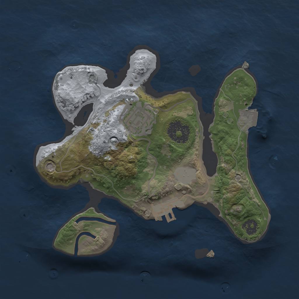 Rust Map: Procedural Map, Size: 2000, Seed: 783089654, 5 Monuments