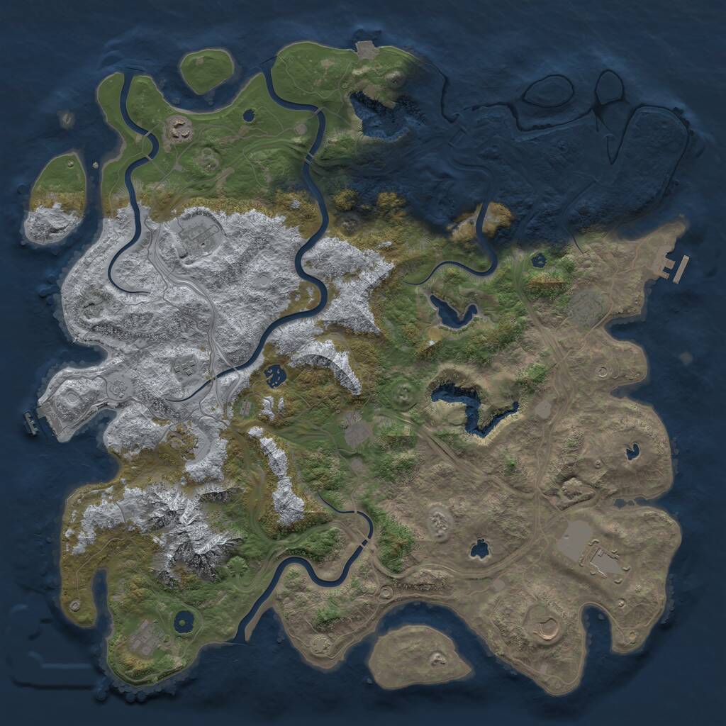 Rust Map: Procedural Map, Size: 5000, Seed: 6324785, 16 Monuments