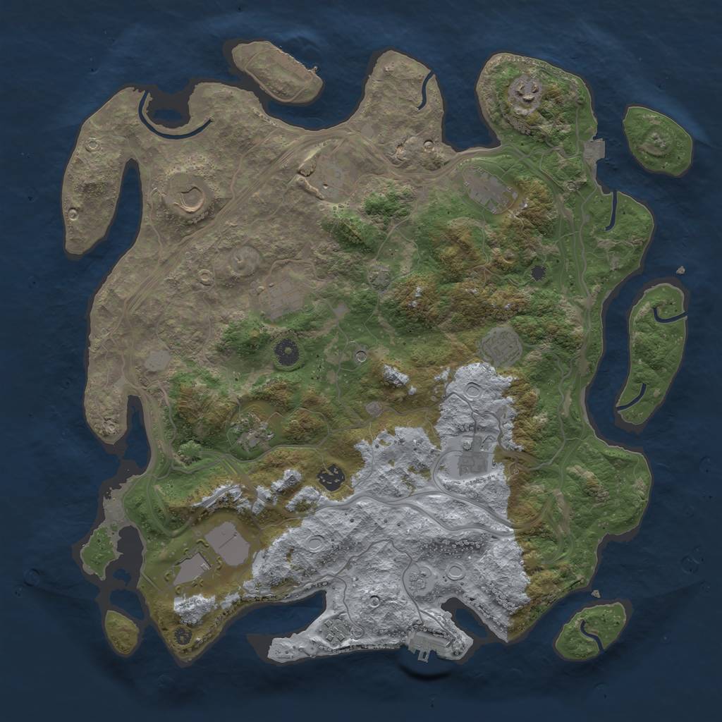 Rust Map: Procedural Map, Size: 4250, Seed: 332226565, 19 Monuments