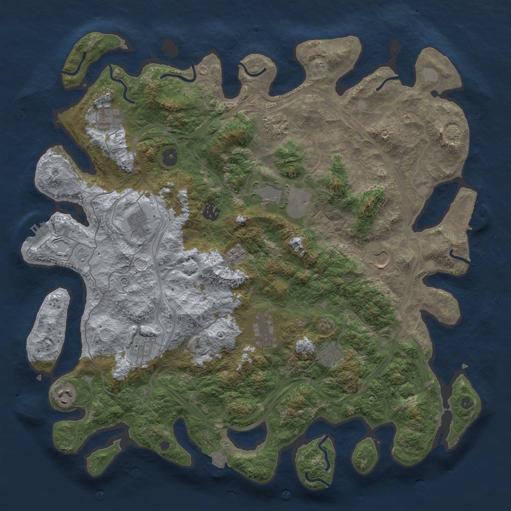 Rust Map: Procedural Map, Size: 4500, Seed: 1528774753, 19 Monuments