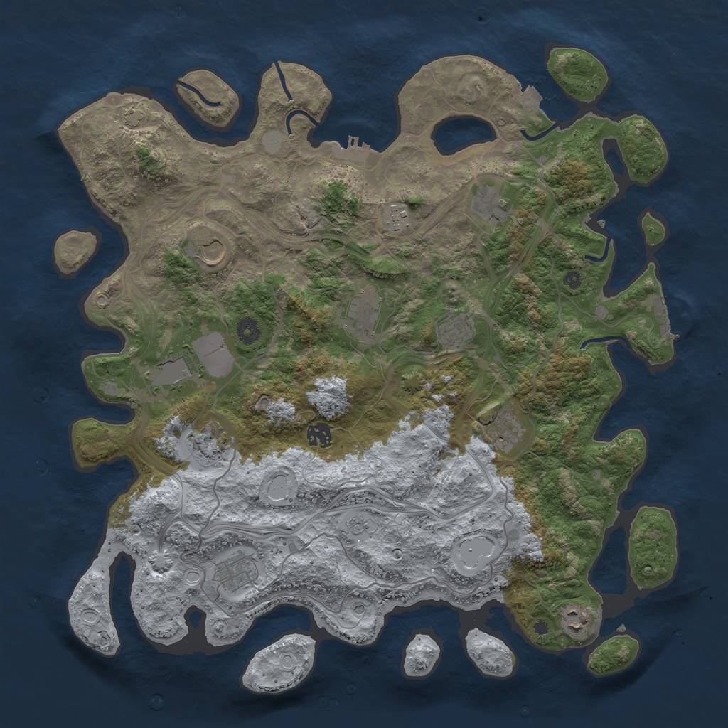 Rust Map: Procedural Map, Size: 4250, Seed: 1695295478, 19 Monuments