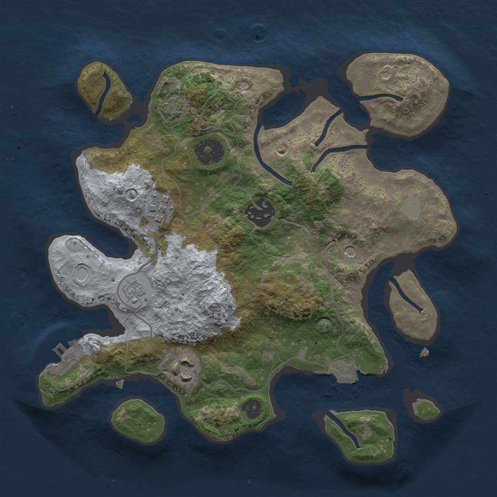 Rust Map: Procedural Map, Size: 2700, Seed: 943768422, 10 Monuments
