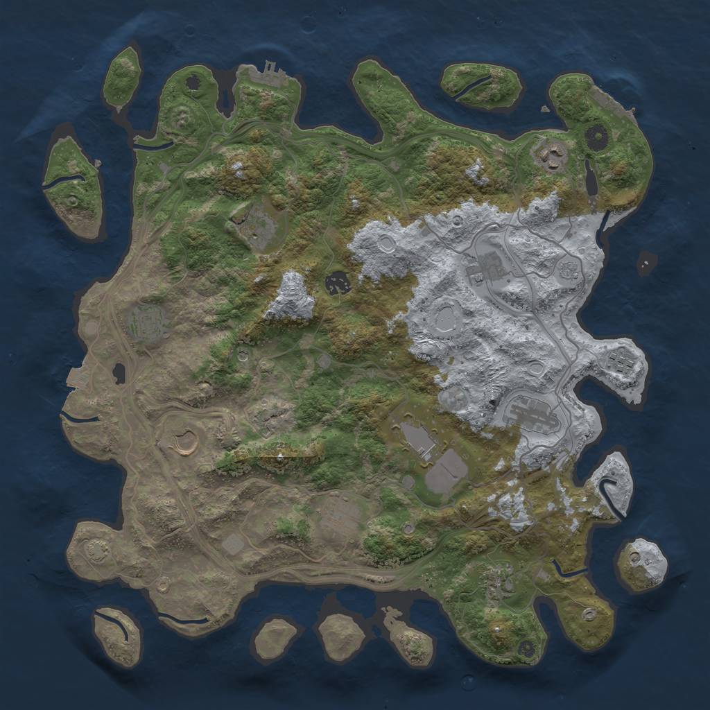 Rust Map: Procedural Map, Size: 4250, Seed: 1460205894, 19 Monuments