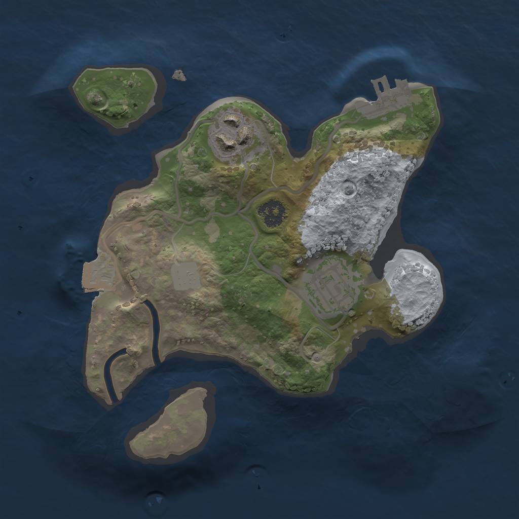 Rust Map: Procedural Map, Size: 2000, Seed: 363603438, 6 Monuments