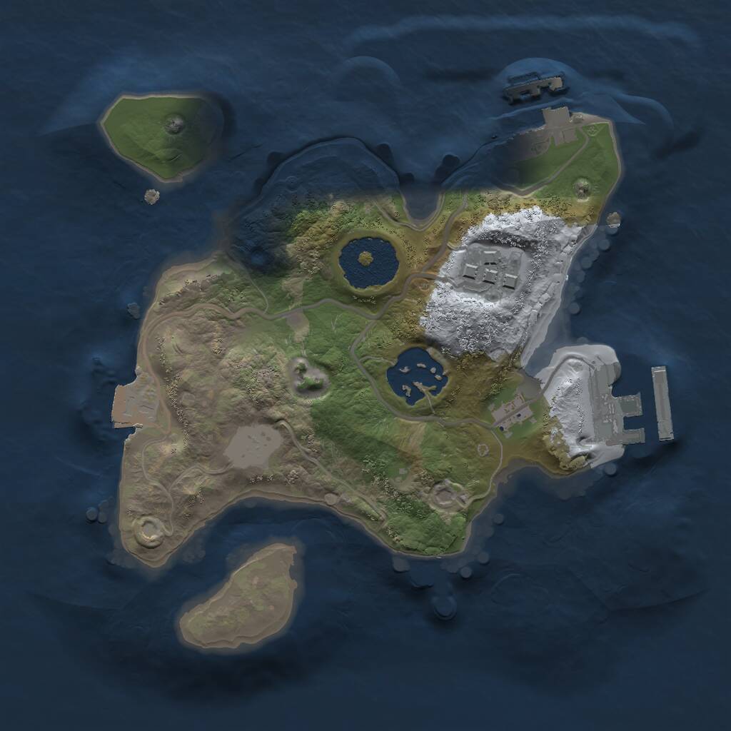 Rust Map: Procedural Map, Size: 2000, Seed: 363603438, 5 Monuments