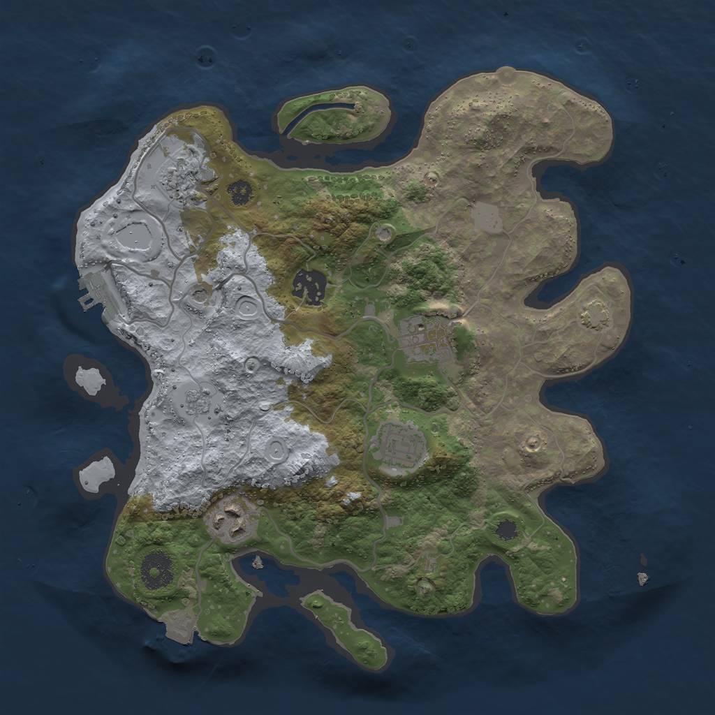 Rust Map: Procedural Map, Size: 3000, Seed: 479497119, 12 Monuments