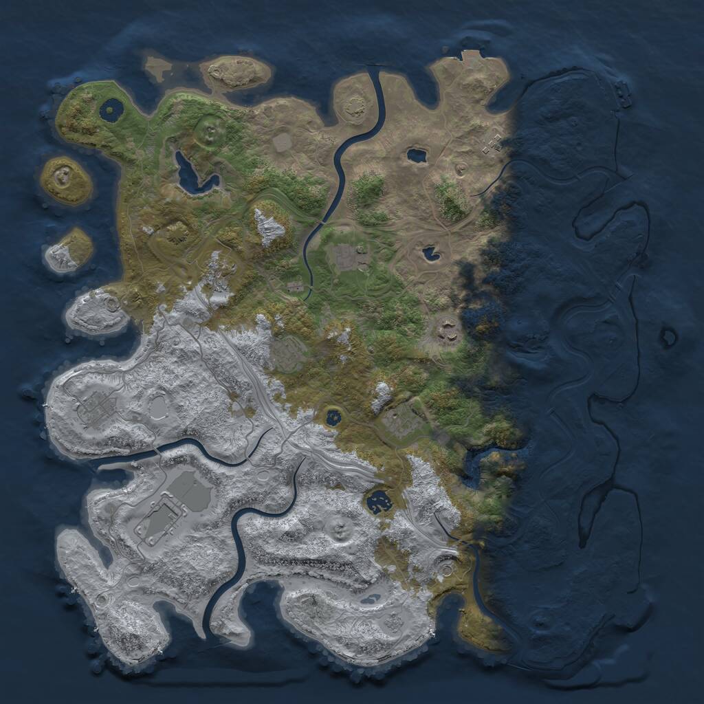 Rust Map: Procedural Map, Size: 4500, Seed: 1005498820, 15 Monuments