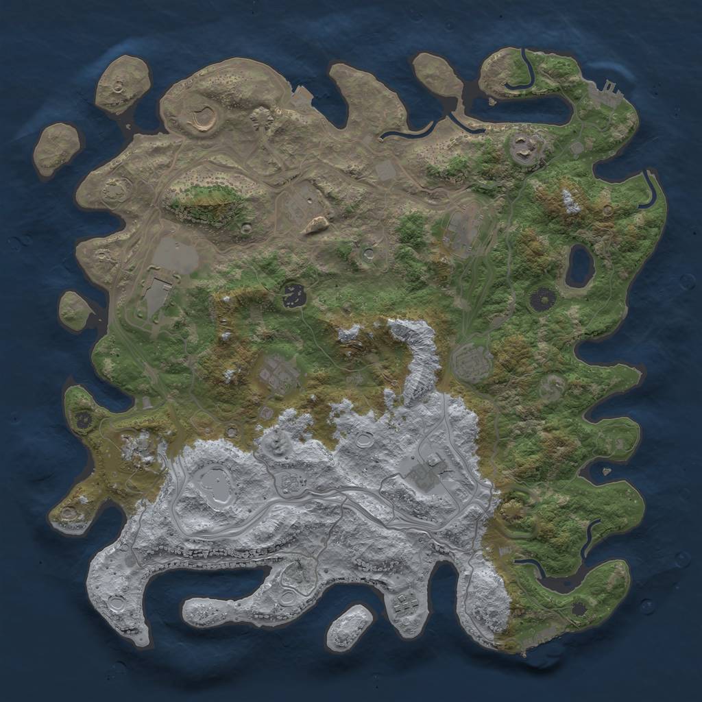 Rust Map: Procedural Map, Size: 4250, Seed: 1808809351, 19 Monuments