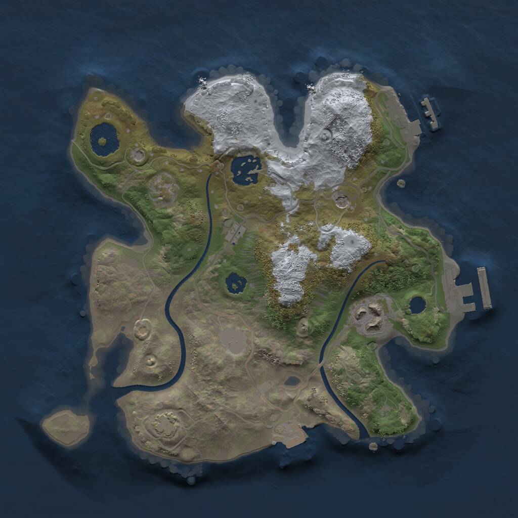 Rust Map: Procedural Map, Size: 2500, Seed: 108707641, 7 Monuments