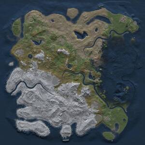 Thumbnail Rust Map: Procedural Map, Size: 5000, Seed: 88500484, 17 Monuments