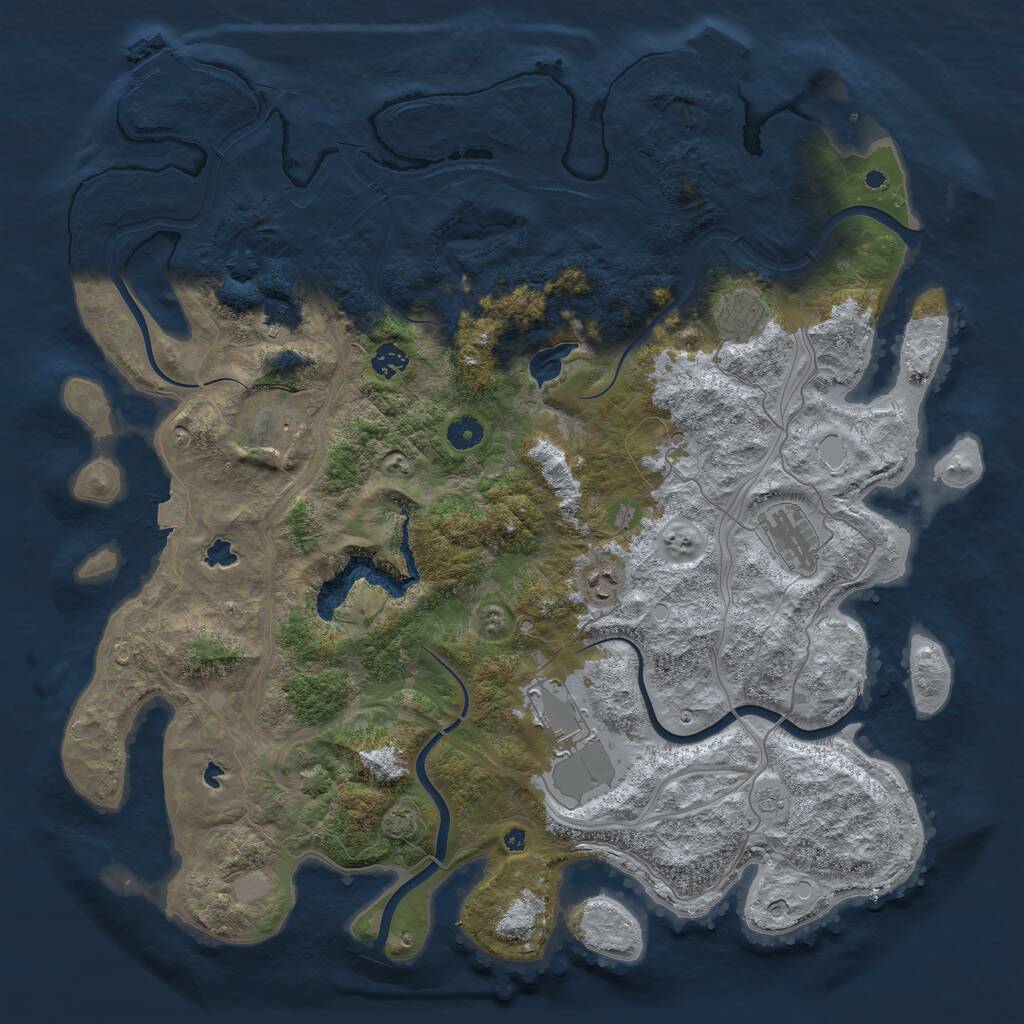 Rust Map: Procedural Map, Size: 4500, Seed: 971327278, 13 Monuments
